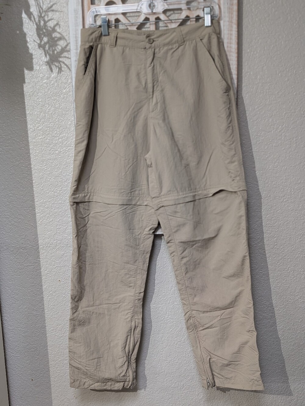 Royal Robbins Pants Womens 10 Tan Straight Leg Outdoor Hiking Convertible Nylon